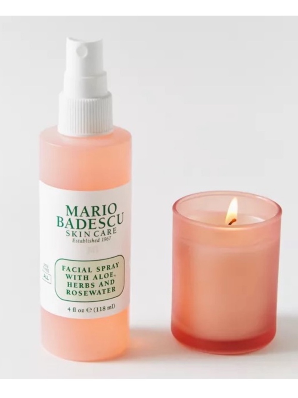 Mario Badescu Rosewater Facial Spray and Matching Pink Candle - Picture 2 of 3